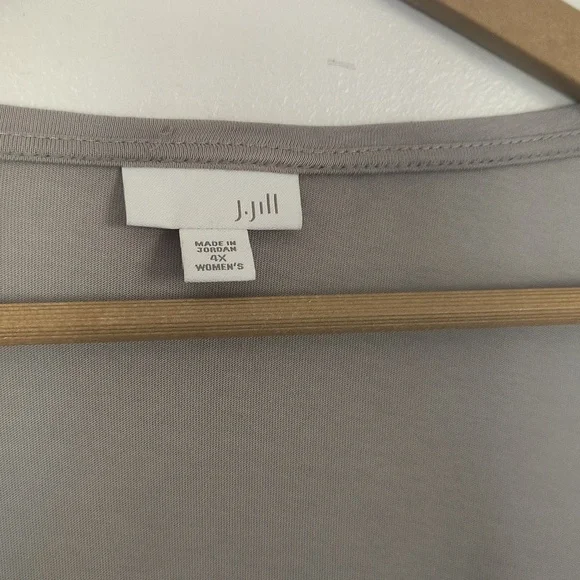 J.Jill Gray Crochet Lace Overlay 3/4 Sleeve Blouse Sz 4XL Women - Picture 3 of 10